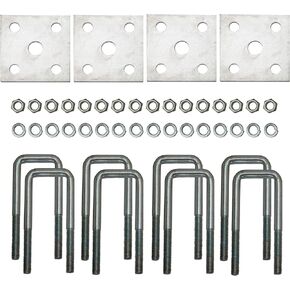 Extreme Max 3006.7098 Tandem Axle Galvanized U-Bolt Kit for Mounting Boat Trailer Leaf Springs for 2" x 2" Axle - 5-1/4" Long