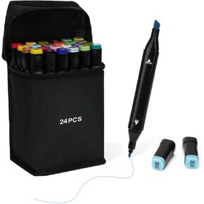 Alcohol Markers, 80 Colors Dual Tip Blender Art Markers for Coloring, Illustrations, and Sketching, Alcohol Markers Set, Alcohol Based Markers with Carrying Case