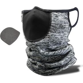 GORIX Walm Half Balaclava Ear Hook Fleece with Filter Brushed Lining Cold Protection Heat Retention Windproof Neck Warmer Sports Mask Cycling(GW-BaHmimi) Gray