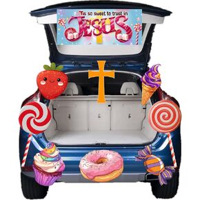 Trunk or Treat for Church Car Decorations Kit Church Halloween Car Decorations Green