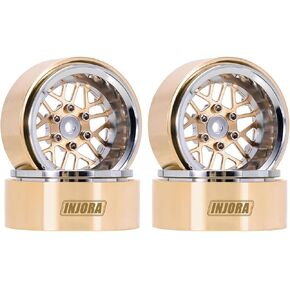INJORA ModuWheel 1.3" Negative Offset Brass & Aluminum Beadlock Wheels Rim for 1/18 1/24 RC Crawlers TRX4M SCX24 Upgrade