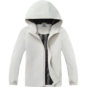 Girls Outdoor Lightweight Rain Jacket Kids Waterproof Breathable Mesh Lined Raincoat