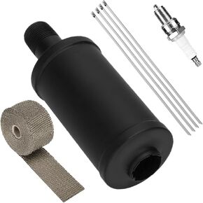 SOFO Exhaust Muffler Silencer - for Predator 212cc 196cc w/Heat Shield for Coleman CT200u BT200X KT196 Baja MB200 6.5hp GX160 Engine for Mini Bike ATV Go karts Upgrade Thickened Performance Parts