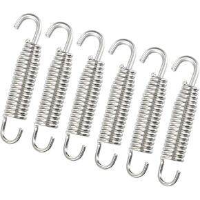 ACROPIX 6 Pcs 58mm 2.28" Muffler Exhaust Pipe Spring for Motorcycle Universal Stainless Steel Silver Tone Car Parts