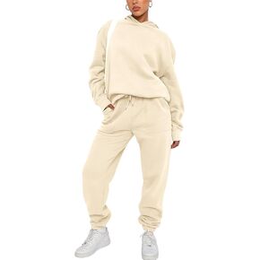 Sweatsuits for Women 2 Piece Outfits Fleece Oversized Hoodies and Sweatpants Jogger Winter Fall Tracksuit Set