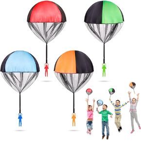Parachute Toys for Kids 4 Pcs Easter Basket Stuffers 1 2 3 4 5 6 7 8 9 Year Old Boys and Girls Gifts Outdoor Flying Toys for Toddler Coolest Gifts for Teen Boy and Men
