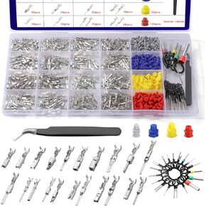720Pcs Terminal Pins Connector kit, Automotive Connector Pins, 1/1.2/1.5/1.8/2.2/2.8/3.5mm Male Female Wire Pins, Connector Wire Seals, Removal Tool kit