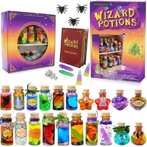 FOMOMDI DIY Wizard Potions Kit, Mix 20 Bottles Fairy Magic Potions, Halloween Birthday Art Craft Gift for Girls Kids Ages 6 7 8 9 10