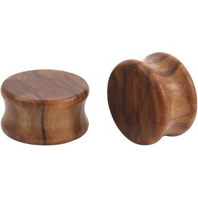 2PCS 2G-3/4"Ear Plugs Ear Gauges Vintage Natural Wood Double Flared Saddle Wooden Ear Expanders Ear Stretcher Ear Tunnels Lobe Body Piercing Jewelry for Women Men 6MM-20MM