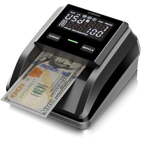 Aneken AL-139 Counterfeit Bill Detector with 2.8" Digital Screen, Total Value & Add Function, 4-Way Orientation & Traceable Records Counterfeit Money Detector, Compatible with USD/EUR/GBP/MEX