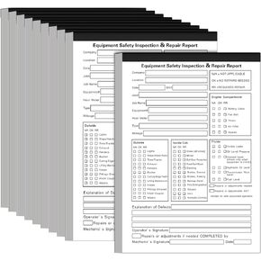 10 Pack 5.5" x 8.5" Equipment Safety Inspection Report Detailed Driver's Vehicle Inspection Report Book Daily Pre Trip 2-ply, Carbonless, 31 Sets of Forms Per Book