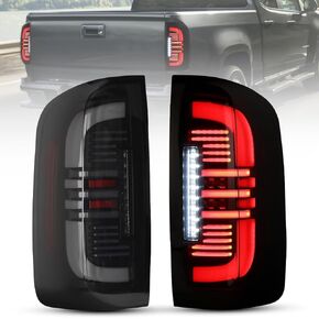 مصابيح Winjet LED الخلفية متوافقة مع 2015-2022 Chevy Colorado المصباح الخلفي الذيل استبدال المصابيح الخلفية للسائق وجانب الركاب (غطاء أسود/عدسة دخان)