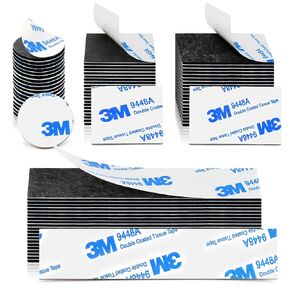 Double Sided Tape 80 Pcs Black Waterproof Double Sided Tape Heavy Duty for Home Décor & DIY Art Crafts Supplies Strong Pad Mounting Adhesive (Not for Foam Panels)