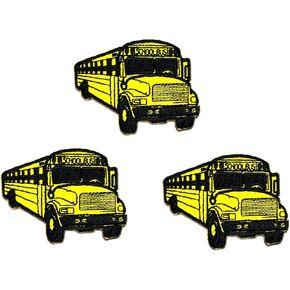 Umama Patch Set of 3 Yellow School Bus Student Vintage Model Cartoon Sticker Patches Cute School Bus DIY Applique Embroidered Sew Iron on Patch Emblem Clothing or Reward Gift