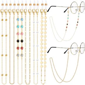 Frienda 6 Pcs Eyeglass Chains Glasses Chain Holder Lanyard for Women Beaded Glasses Strap Around Neck Sunglasses Chain Cords