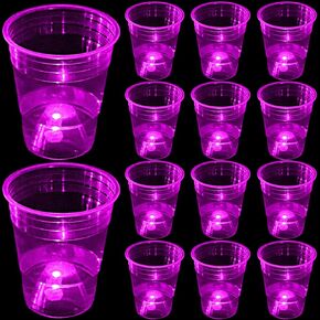 mishunyus Green Glow Party Cups for Party Event Fun, 24 Glow In The Dark Cups, Party Decoration,House Parties Birthdays Concerts Weddings BBQ Beach Holidays