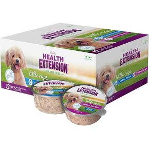 Health Extension Wet Dog Food, Grain-Free, Natural Food Cups for Small Breed Dogs with Added Vitamins, Include 6 Chicken Recipe Cups & 6 Turkey Recipe Cups, Each Cup Weight (3.5 Oz / 99.2 g)