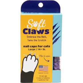 Soft Claws for Cats, Size Large, Color Purple