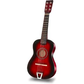 21 Inch Kids Guitar Toy for 3 4 5 Year Old Boys Girls Wooden Guitar 6 Strings Ukulele Musical Instruments Gifts for Kids Ages 3-5 (Red)