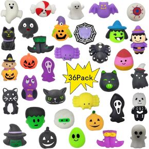 36 Pack Halloween Mochi Squishy,Halloween Party Favors,Classroom prizes,Goody Bag Stuffers