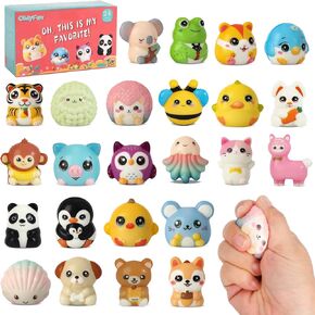 24 PCS Squishy Toys for Kids - Squishies for Kids Desk Pets for Kids Classroom Birthday Goodie Bags Stuffers Prize Box Toys for Kids Classroom