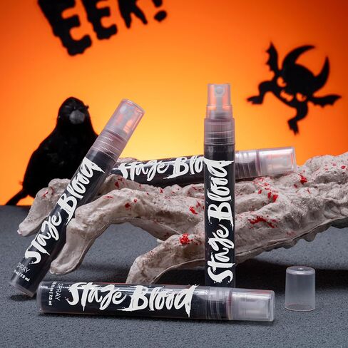 Spooktacular Creations 4PCS Fake Blood Spray, Halloween Blood Splatter, Vampire Blood Face Paint, Washable Fake Blood for Clothes, Zombie, SFX Cosplay Halloween makeup in Saudi Arabia