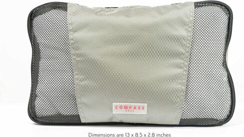Medium Packing Cubes for Travel - 4 Piece Luggage Organizer Cubes for Carry On Luggage Backpack and Carry On Suitcase with Unique Number and Color Coded System - Dual Zippers, Top Handle, Red and Grey in Saudi Arabia