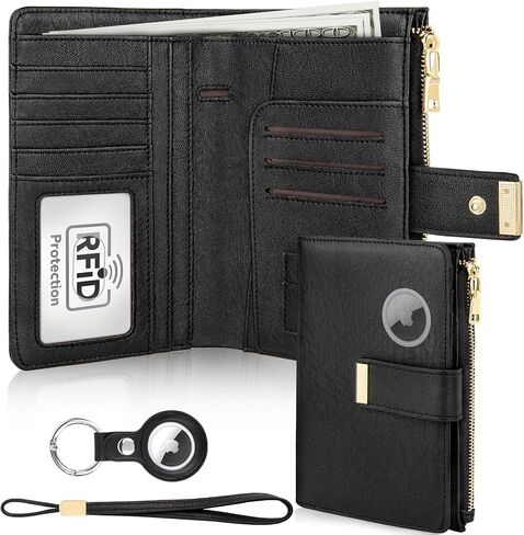 HUANLANG Passport Holder with Airtag for Women/Men, Airtag Passport Wallet for Travel Leather Passport Holder RFID Blocking,Travel Passport Walelt with Credit Card Holder in Saudi Arabia