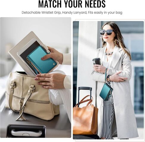 ASAPDOS Passport Holder for Travel, Passport Case Wallet with Strap Wristlet and Zipper Wallet for Men Women Blue in Kuwait