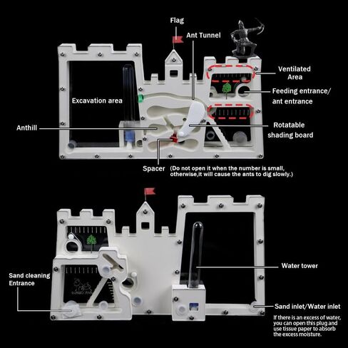 Large Ant Farm Castle, Sand Ant Farm Nest for Live Ants, Ant Habitat Science Learning Kit, Ant Colony for Kids Children Adults in Saudi Arabia