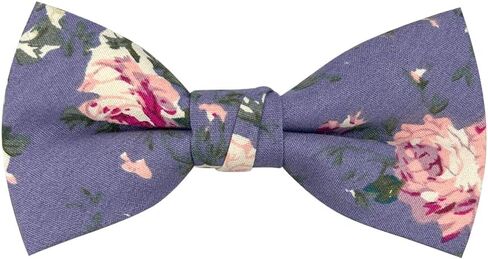 Cotton Bow Tie for Baby Boys, Floral Printed Adjustable Pre Tied Bowties for Mens Wedding Party in Kuwait