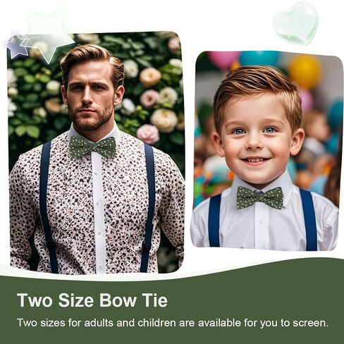 Cotton Bow Tie for Baby Boys, Floral Printed Adjustable Pre Tied Bowties for Mens Wedding Party in Kuwait