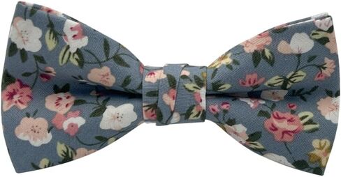 Cotton Bow Tie for Baby Boys, Floral Printed Adjustable Pre Tied Bowties for Mens Wedding Party in Kuwait