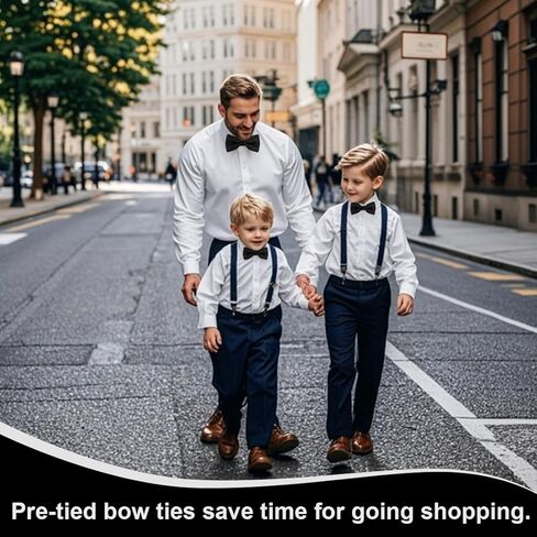 ربطات عنق بيزلي للرجال والأطفال، ربطات عنق كلاسيكية مربوطة مسبقًا قابلة للتعديل لحفلات الزفاف للرجال in Kuwait