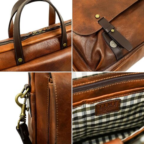 Time Resistance Leather Briefcase - Full Grain Leather Laptop Bag - Computer Bag - Business Bag in Saudi Arabia