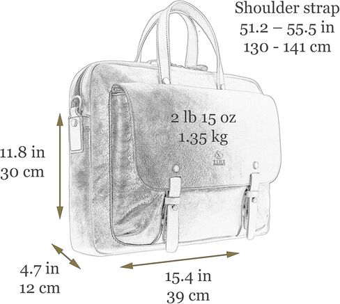 Time Resistance Leather Briefcase - Full Grain Leather Laptop Bag - Computer Bag - Business Bag in Saudi Arabia