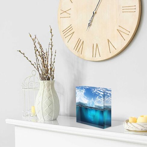 Home Office Desk Ornaments Flag Background Grunge Style Acrylic Glass Desk Ornaments for Men Office Presents for Men Dad Presents for Supervisors 4 x 4 Inch in Saudi Arabia