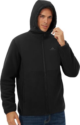 Pioneer Camp Men's Polar Fleece Jacket Sherpa Lined Warm Full Zip Up Hoodie Heavyweight Winter Jacket with Hood Outerwear in Kuwait