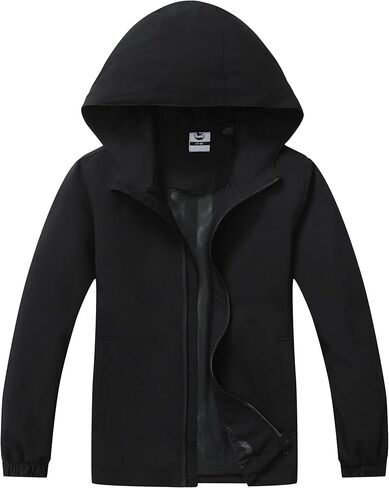 Girls Outdoor Lightweight Rain Jacket Kids Waterproof Breathable Mesh Lined Raincoat in Saudi Arabia