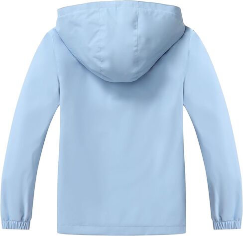 Girls Outdoor Lightweight Rain Jacket Kids Waterproof Breathable Mesh Lined Raincoat in Saudi Arabia