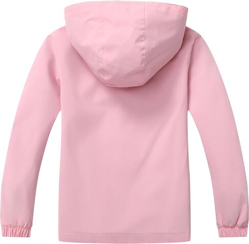 Girls Outdoor Lightweight Rain Jacket Kids Waterproof Breathable Mesh Lined Raincoat in Saudi Arabia