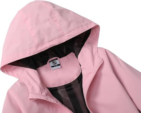 Girls Outdoor Lightweight Rain Jacket Kids Waterproof Breathable Mesh Lined Raincoat in Saudi Arabia