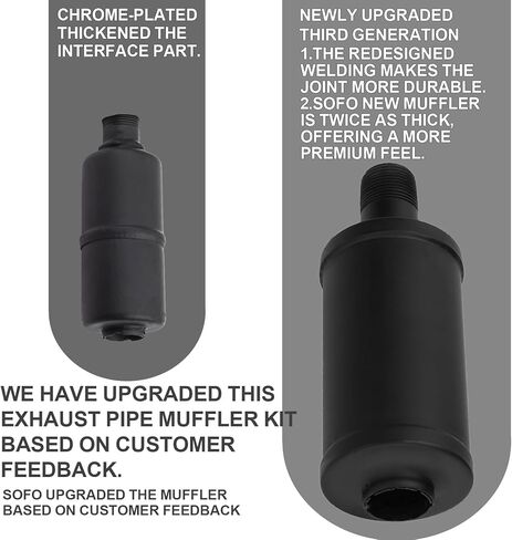 SOFO Exhaust Muffler Silencer - for Predator 212cc 196cc w/Heat Shield for Coleman CT200u BT200X KT196 Baja MB200 6.5hp GX160 Engine for Mini Bike ATV Go karts Upgrade Thickened Performance Parts in Saudi Arabia