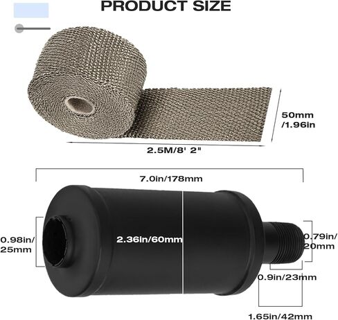 SOFO Exhaust Muffler Silencer - for Predator 212cc 196cc w/Heat Shield for Coleman CT200u BT200X KT196 Baja MB200 6.5hp GX160 Engine for Mini Bike ATV Go karts Upgrade Thickened Performance Parts in Saudi Arabia