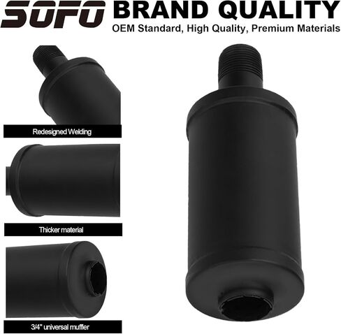 SOFO Exhaust Muffler Silencer - for Predator 212cc 196cc w/Heat Shield for Coleman CT200u BT200X KT196 Baja MB200 6.5hp GX160 Engine for Mini Bike ATV Go karts Upgrade Thickened Performance Parts in Saudi Arabia