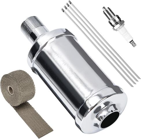 SOFO Exhaust Muffler Silencer - for Predator 212cc 196cc w/Heat Shield for Coleman CT200u BT200X KT196 Baja MB200 6.5hp GX160 Engine for Mini Bike ATV Go karts Upgrade Thickened Performance Parts in Saudi Arabia