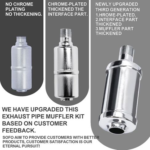SOFO Exhaust Muffler Silencer - for Predator 212cc 196cc w/Heat Shield for Coleman CT200u BT200X KT196 Baja MB200 6.5hp GX160 Engine for Mini Bike ATV Go karts Upgrade Thickened Performance Parts in Saudi Arabia