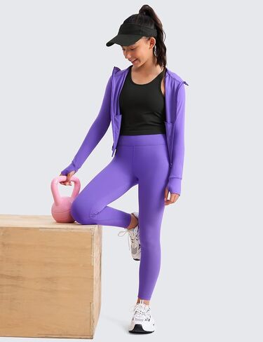 CRZ YOGA Girls Butterluxe Double Lined U Back Tank Tops Crop - Dance Yoga Athletic Casual Crew Neck Tight Kids Teen in Kuwait