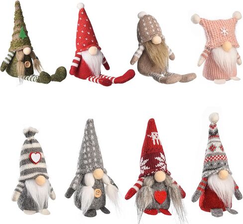 Funoasis 8 قطع صغيرة عيد الميلاد التماثيل أفخم جنوم اليدوية السويدية عطلة ديكور المنزل Tomte هدايا الحفلات مزرعة الطاولة الحلي in Kuwait