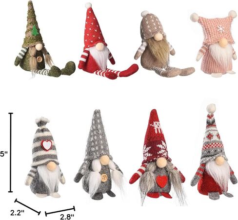 Funoasis 8 قطع صغيرة عيد الميلاد التماثيل أفخم جنوم اليدوية السويدية عطلة ديكور المنزل Tomte هدايا الحفلات مزرعة الطاولة الحلي in Kuwait